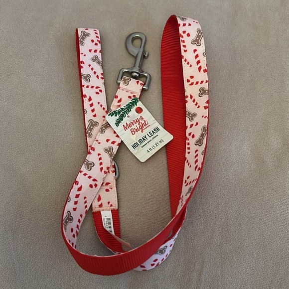 Merry & Bright Pink Peppermint Holiday Dog Collar (XS) w/Matching Leash 4ft - Picture 1 of 6